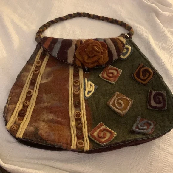 NEW Anthropologie Rising Tide handmade wool purse - Picture 1 of 16